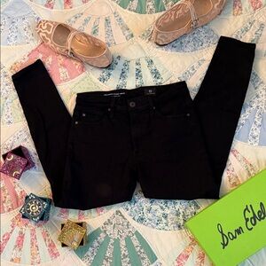 Ag Adriano Goldschmied Women's Jet Black The Farrah Skinny Ankle High-Rise 26R